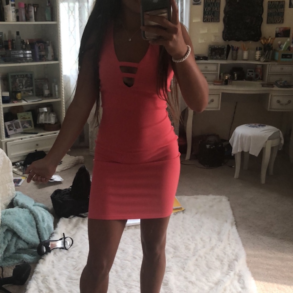 Coral Pink Tight Dress
